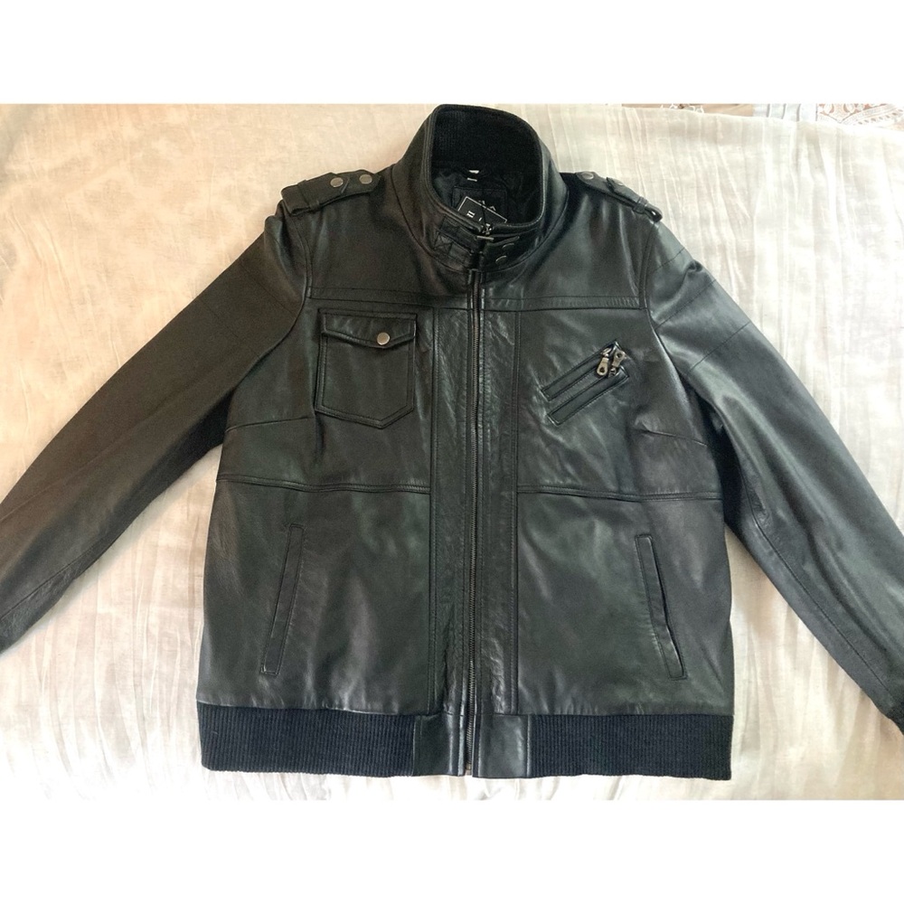 NEW Leather Moto Style “Edinburgh” Bomber Jacket Size XXL/2XL - Picture 2 of 15